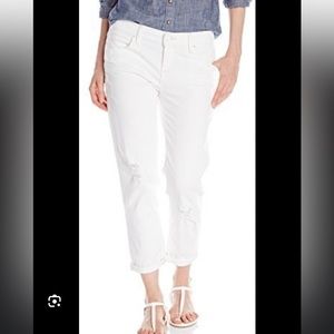 Calvin Klein Fiji Distressed Slim Leg Boyfriend Crop Jeans